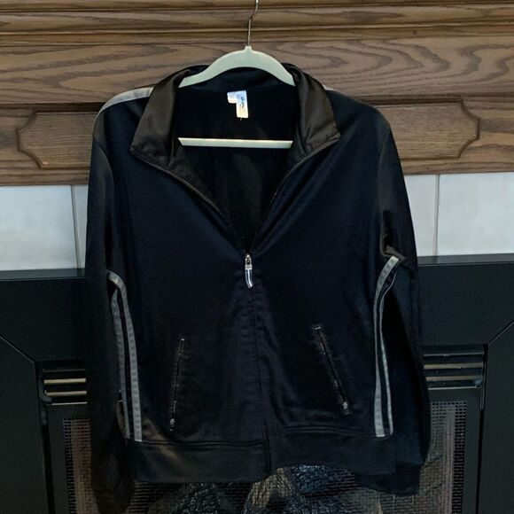 Black Athletic Jacket with Gray Details- Size XL - Picture 2 of 3